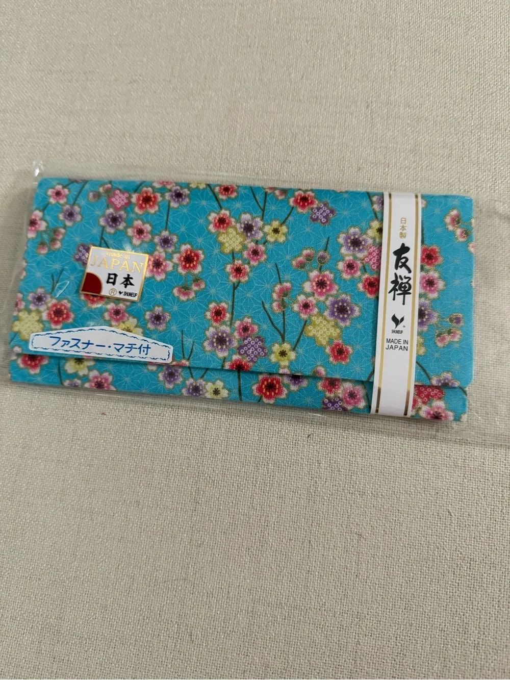 Made in Japan Floral Phone Wallet Case - Turquoise
